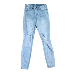DIP Jeans Womens Size 4 Blue Denim High Rise Skinny Repreve Classic Distressed